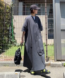 【notch. by KR 】キーネック半袖ビッグワンピース