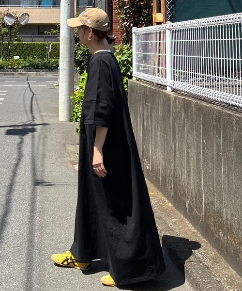 notch.(ノッチ)の「【notch. by KR 】キーネック半袖ビッグワンピース(ワンピース・レディース・ダークグレー/ブラック/ブルー・M/TM)」の5枚目の写真