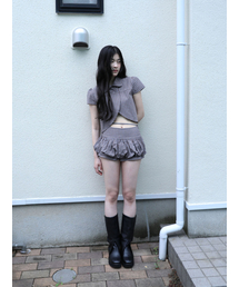 UGLY SHADOW | CHECKERED PUMPKIN SKIRT PANTS(BROWN)(その他パンツ)