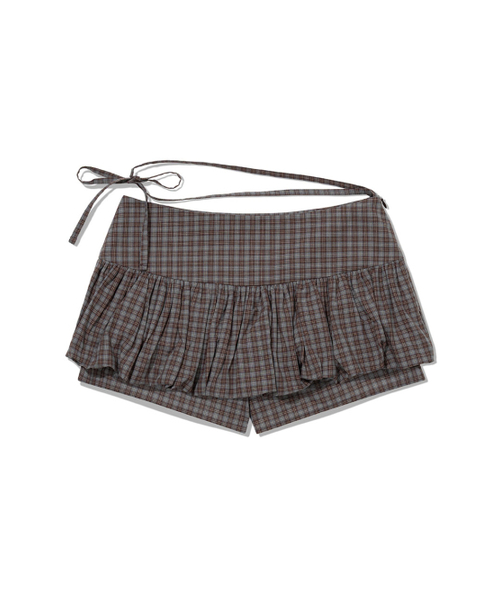UGLY SHADOW（アグリーシャドウ）の「CHECKERED PUMPKIN SKIRT PANTS(BROWN)（その他パンツ・レディース・その他・SMALL/MEDIUM）」の4枚目の写真