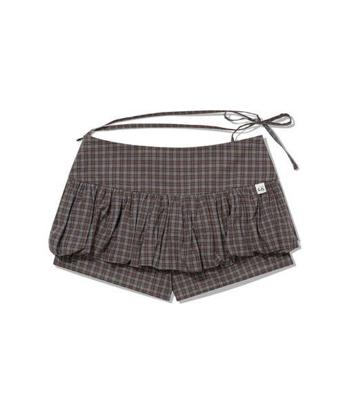 UGLY SHADOW（アグリーシャドウ）の「CHECKERED PUMPKIN SKIRT PANTS(BROWN)（その他パンツ・レディース・その他・SMALL/MEDIUM）」の5枚目の写真