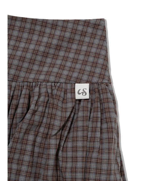 UGLY SHADOW（アグリーシャドウ）の「CHECKERED PUMPKIN SKIRT PANTS(BROWN)（その他パンツ・レディース・その他・SMALL/MEDIUM）」の6枚目の写真