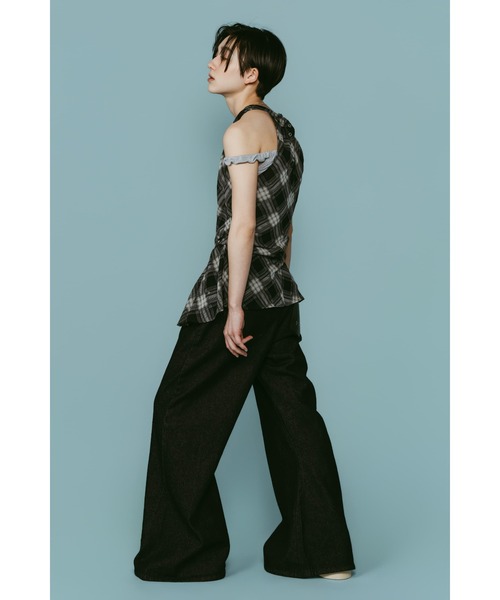 Knuth Marf(クヌースマーフ)の「plaid halter neck blouse(シャツ/ブラウス・レディース・ブラック/ブラウン・FREE)」の5枚目の写真