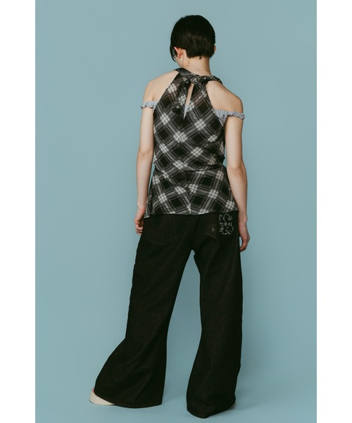 Knuth Marf(クヌースマーフ)の「plaid halter neck blouse(シャツ/ブラウス・レディース・ブラック/ブラウン・FREE)」の6枚目の写真
