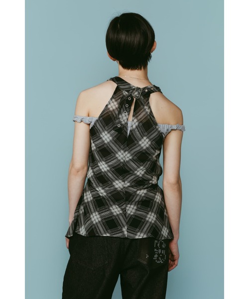 Knuth Marf(クヌースマーフ)の「plaid halter neck blouse(シャツ/ブラウス・レディース・ブラック/ブラウン・FREE)」の7枚目の写真