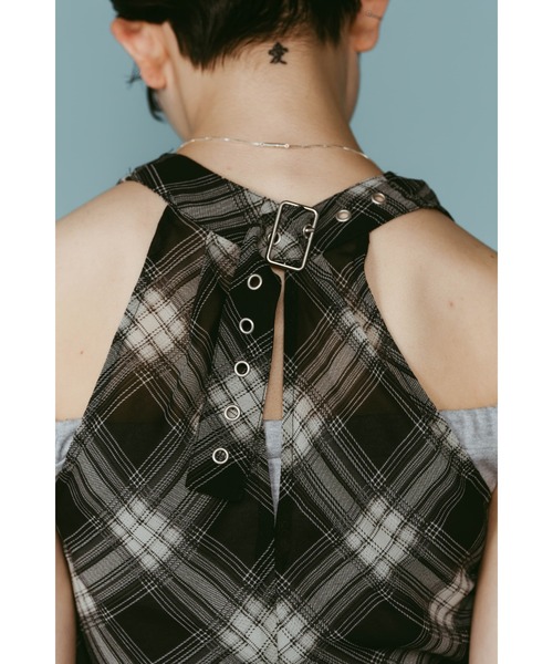 Knuth Marf(クヌースマーフ)の「plaid halter neck blouse(シャツ/ブラウス・レディース・ブラック/ブラウン・FREE)」の9枚目の写真