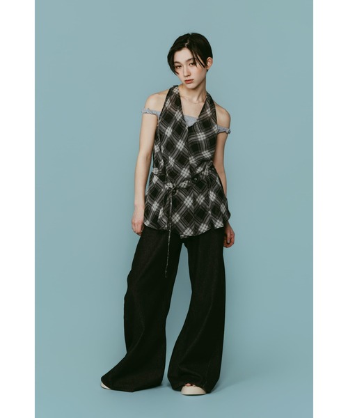 Knuth Marf(クヌースマーフ)の「plaid halter neck blouse(シャツ/ブラウス・レディース・ブラック/ブラウン・FREE)」の10枚目の写真