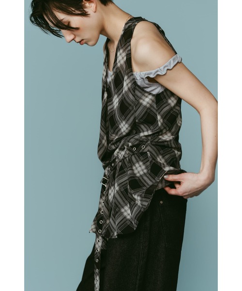 Knuth Marf(クヌースマーフ)の「plaid halter neck blouse(シャツ/ブラウス・レディース・ブラック/ブラウン・FREE)」の12枚目の写真