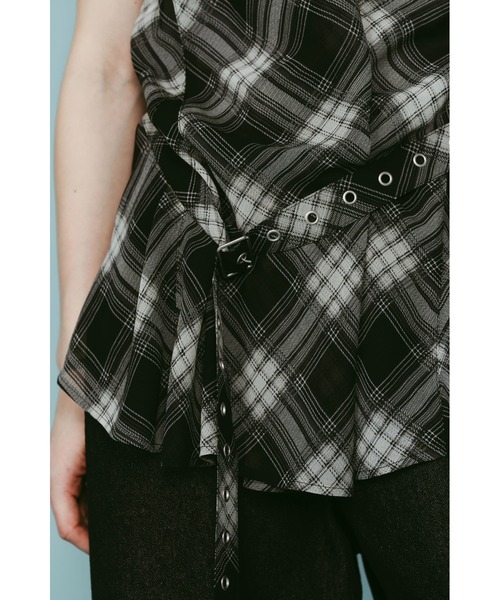 Knuth Marf(クヌースマーフ)の「plaid halter neck blouse(シャツ/ブラウス・レディース・ブラック/ブラウン・FREE)」の14枚目の写真
