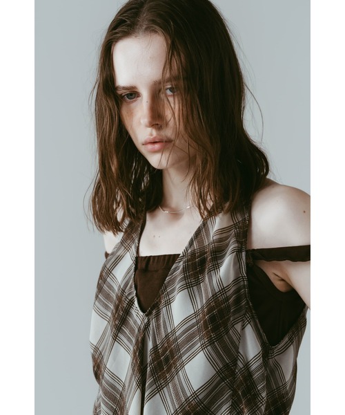 Knuth Marf(クヌースマーフ)の「plaid halter neck blouse(シャツ/ブラウス・レディース・ブラック/ブラウン・FREE)」の15枚目の写真
