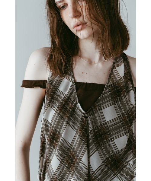 Knuth Marf(クヌースマーフ)の「plaid halter neck blouse(シャツ/ブラウス・レディース・ブラック/ブラウン・FREE)」の17枚目の写真