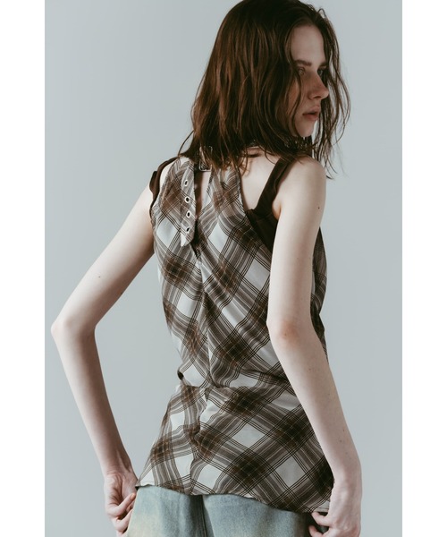 Knuth Marf(クヌースマーフ)の「plaid halter neck blouse(シャツ/ブラウス・レディース・ブラック/ブラウン・FREE)」の21枚目の写真
