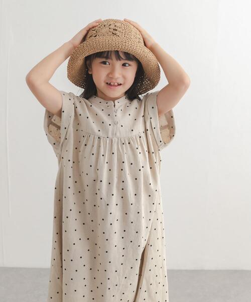 URBAN RESEARCH DOORS(アーバンリサーチドアーズ)の「『親子リンク』リネンリヨセルドットワンピース(KIDS)(ワンピース・キッズ・ナチュラル/ブラック・120/135/105)」の11枚目の写真