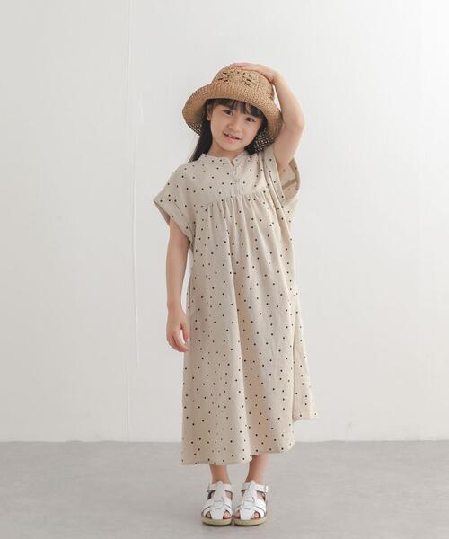 URBAN RESEARCH DOORS(アーバンリサーチドアーズ)の「『親子リンク』リネンリヨセルドットワンピース(KIDS)(ワンピース・キッズ・ナチュラル/ブラック・120/135/105)」の13枚目の写真