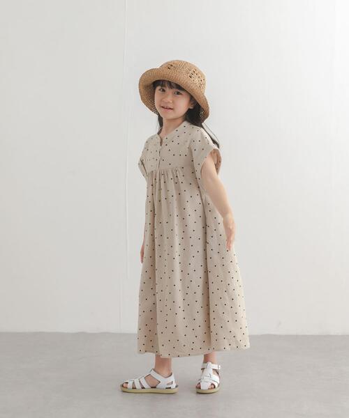 URBAN RESEARCH DOORS(アーバンリサーチドアーズ)の「『親子リンク』リネンリヨセルドットワンピース(KIDS)(ワンピース・キッズ・ナチュラル/ブラック・120/135/105)」の14枚目の写真