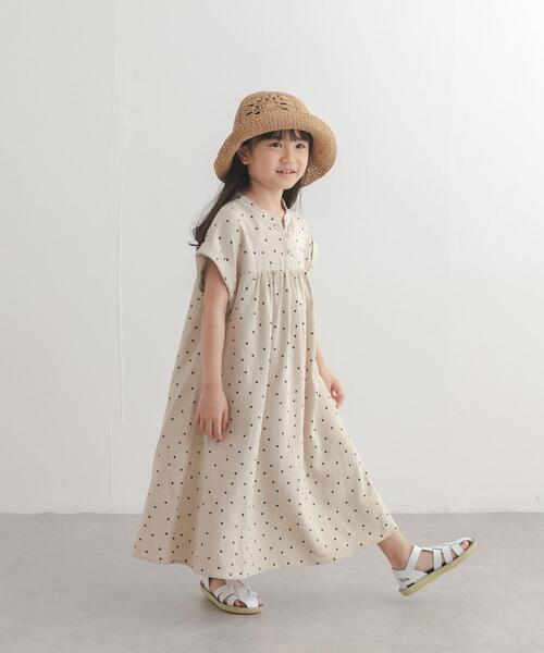 URBAN RESEARCH DOORS(アーバンリサーチドアーズ)の「『親子リンク』リネンリヨセルドットワンピース(KIDS)(ワンピース・キッズ・ナチュラル/ブラック・120/135/105)」の17枚目の写真
