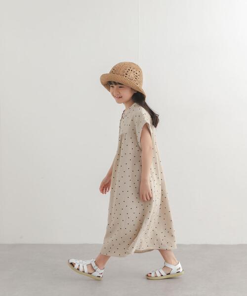 URBAN RESEARCH DOORS(アーバンリサーチドアーズ)の「『親子リンク』リネンリヨセルドットワンピース(KIDS)(ワンピース・キッズ・ナチュラル/ブラック・120/135/105)」の18枚目の写真