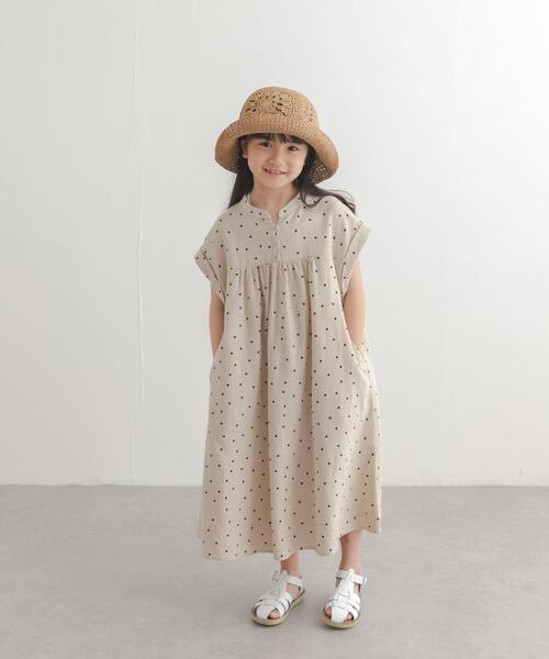 URBAN RESEARCH DOORS(アーバンリサーチドアーズ)の「『親子リンク』リネンリヨセルドットワンピース(KIDS)(ワンピース・キッズ・ナチュラル/ブラック・120/135/105)」の19枚目の写真
