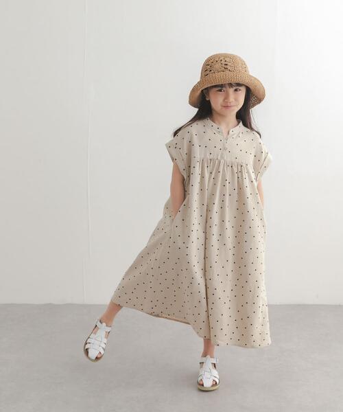 URBAN RESEARCH DOORS(アーバンリサーチドアーズ)の「『親子リンク』リネンリヨセルドットワンピース(KIDS)(ワンピース・キッズ・ナチュラル/ブラック・120/135/105)」の20枚目の写真