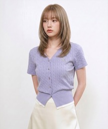 GENERAL IDEA（ジェネラルアイデア）の「【GENERAL IDEA】エアリーVネックケーブルカーディガン / AIRY V-NECK CABLE KNIT CARDIGAN（カーディガン/ボレロ）」