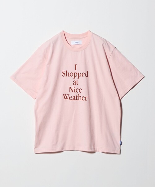 NICE WEATHER（ナイスウェザー）の「＜NICE WEATHER＞タイポグラフィ Tシャツ（Tシャツ/カットソー・メンズ・ブラック/ホワイト/ライトピンク・L/XS/M/S）」の3枚目の写真