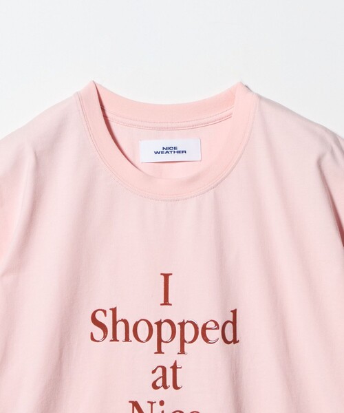 NICE WEATHER（ナイスウェザー）の「＜NICE WEATHER＞タイポグラフィ Tシャツ（Tシャツ/カットソー・メンズ・ブラック/ホワイト/ライトピンク・L/XS/M/S）」の6枚目の写真