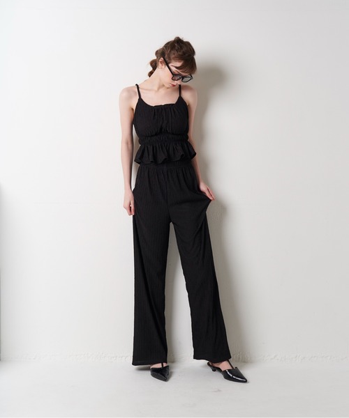 My shawty(マイシャウティー)の「pleats cami set up(その他パンツ・レディース・アイボリー/イエロー/ブラック/ライトブルー・FREE)」の5枚目の写真