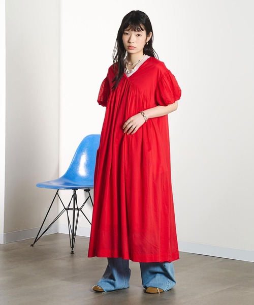 ROSE BUD(ローズバッド)の「COTTON VOILE DRESS(ワンピース・レディース・ブラック/レッド/ライトイエロー・M/S)」の4枚目の写真