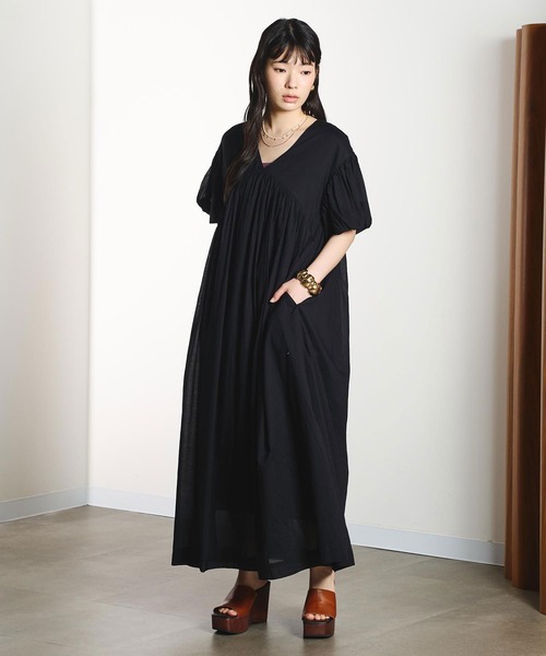 ROSE BUD(ローズバッド)の「COTTON VOILE DRESS(ワンピース・レディース・ブラック/レッド/ライトイエロー・M/S)」の5枚目の写真