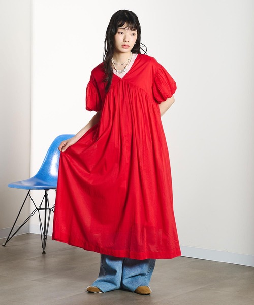 ROSE BUD(ローズバッド)の「COTTON VOILE DRESS(ワンピース・レディース・ブラック/レッド/ライトイエロー・M/S)」の7枚目の写真