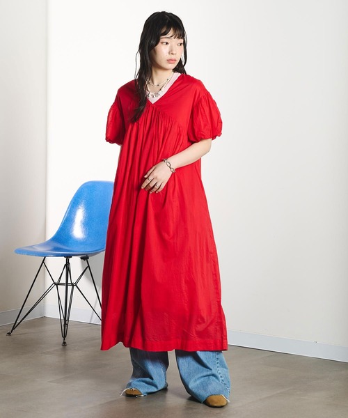 ROSE BUD(ローズバッド)の「COTTON VOILE DRESS(ワンピース・レディース・ブラック/レッド/ライトイエロー・M/S)」の8枚目の写真