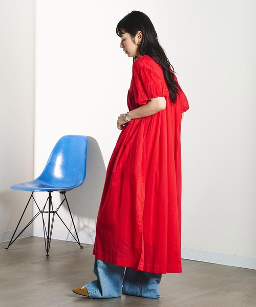 ROSE BUD(ローズバッド)の「COTTON VOILE DRESS(ワンピース・レディース・ブラック/レッド/ライトイエロー・M/S)」の9枚目の写真
