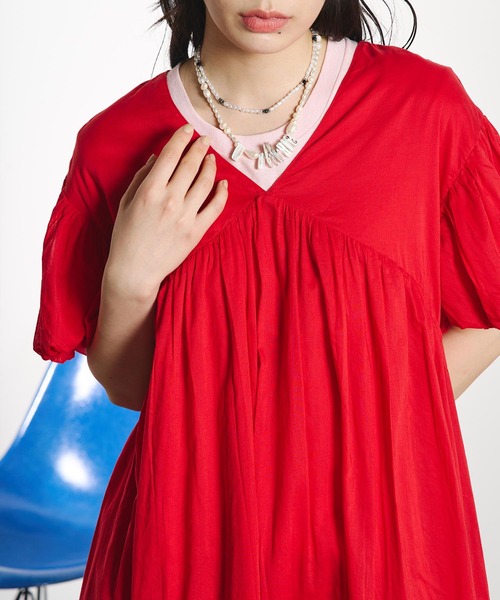 ROSE BUD(ローズバッド)の「COTTON VOILE DRESS(ワンピース・レディース・ブラック/レッド/ライトイエロー・M/S)」の11枚目の写真