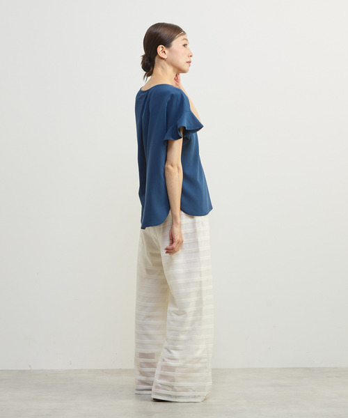 MELROSE claire(メルローズ クレール)の「【バンブーミックスサッカーブラウス】(シャツ/ブラウス・レディース・マスタード/ブラック/ダークブルー/オフホワイト・FREE)」の10枚目の写真