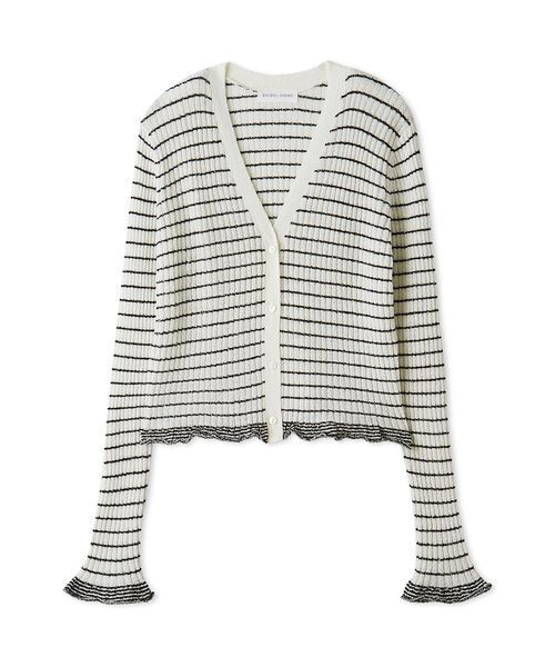 SNIDEL HOME(スナイデルホーム)の「ボーダーリブカーディガン(ルームウェア/パジャマ・レディース・サックスブルー/アイボリー/ネイビー・F)」の14枚目の写真