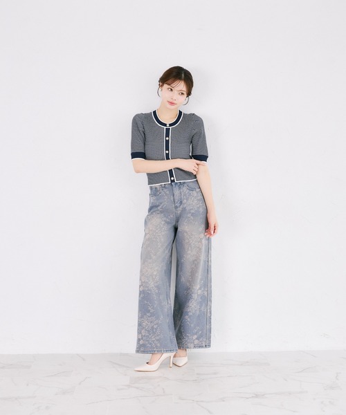 tocco closet(トッコ クローゼット)の「パール飾り釦付き配色リブニットプルオーバー(ニット/セーター・レディース・ブラック/ネイビー/レッド・M)」の10枚目の写真