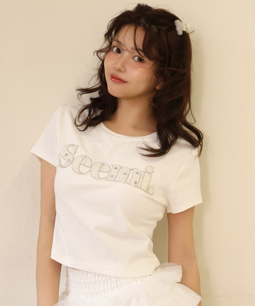 Seemi. byNICECLAUP( シーミーバイナイスクラップ)の「Seemi.ロゴTシャツ(Tシャツ/カットソー・レディース・ブラック/ピンク/オフホワイト・FREE)」の1枚目の写真