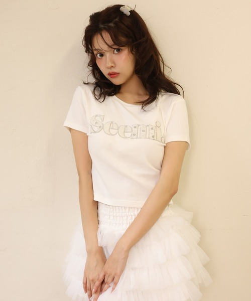 Seemi. byNICECLAUP( シーミーバイナイスクラップ)の「Seemi.ロゴTシャツ(Tシャツ/カットソー・レディース・ブラック/ピンク/オフホワイト・FREE)」の14枚目の写真