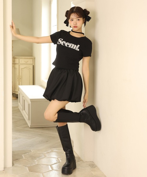 Seemi. byNICECLAUP( シーミーバイナイスクラップ)の「Seemi.ロゴTシャツ(Tシャツ/カットソー・レディース・ブラック/ピンク/オフホワイト・FREE)」の16枚目の写真