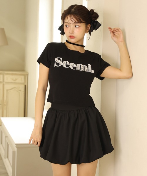 Seemi. byNICECLAUP( シーミーバイナイスクラップ)の「Seemi.ロゴTシャツ(Tシャツ/カットソー・レディース・ブラック/ピンク/オフホワイト・FREE)」の18枚目の写真