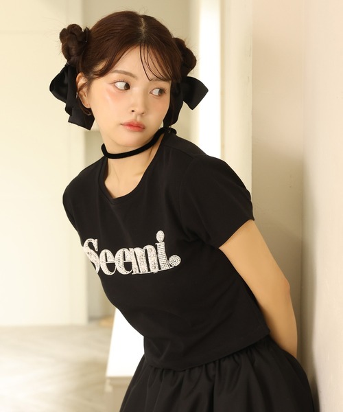 Seemi. byNICECLAUP( シーミーバイナイスクラップ)の「Seemi.ロゴTシャツ(Tシャツ/カットソー・レディース・ブラック/ピンク/オフホワイト・FREE)」の19枚目の写真