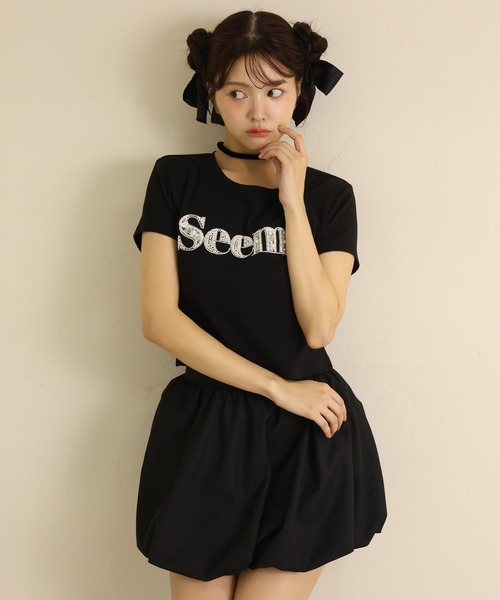 Seemi. byNICECLAUP( シーミーバイナイスクラップ)の「Seemi.ロゴTシャツ(Tシャツ/カットソー・レディース・ブラック/ピンク/オフホワイト・FREE)」の20枚目の写真