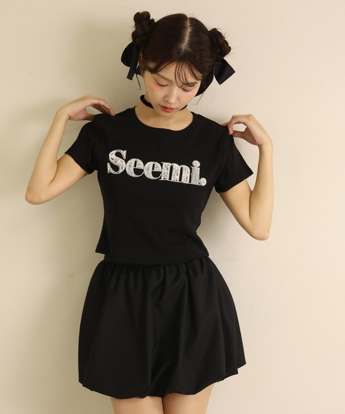 Seemi. byNICECLAUP( シーミーバイナイスクラップ)の「Seemi.ロゴTシャツ(Tシャツ/カットソー・レディース・ブラック/ピンク/オフホワイト・FREE)」の21枚目の写真