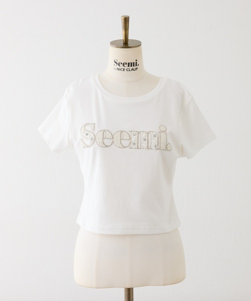 Seemi. byNICECLAUP( シーミーバイナイスクラップ)の「Seemi.ロゴTシャツ(Tシャツ/カットソー・レディース・ブラック/ピンク/オフホワイト・FREE)」の12枚目の写真