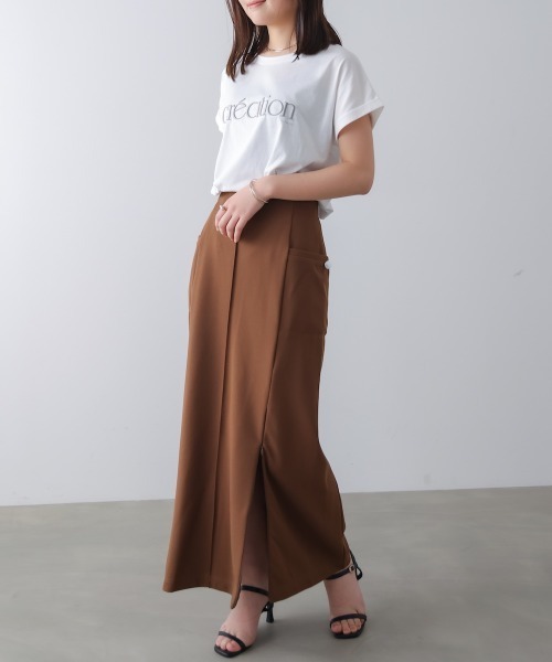 Bou Jeloud(ブージュルード)の「厚盛刺しゅうロゴTシャツ(Tシャツ/カットソー・レディース・オフホワイト/ブラック/チャコールグレー・FREE)」の10枚目の写真
