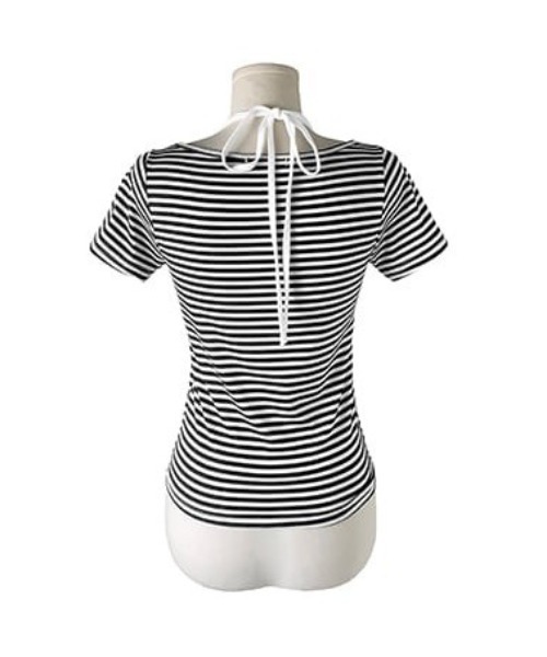 anyonemore（エニワンモア）の「ホルタードッキングボーダーVネックヘンリー半袖Tシャツ（Tシャツ/カットソー・レディース・ブラック・FREE）」の17枚目の写真