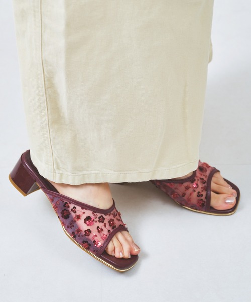 ORiental TRaffic(オリエンタルトラフィック)の「スパンコール 刺繍 シアー サンダル /61254(サンダル・レディース・ゴールド/レッド・LL/L/M/S)」の6枚目の写真