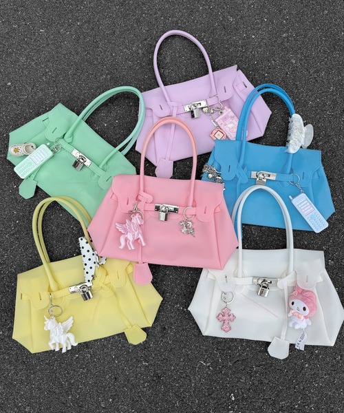 me+em select(ミームセレクト)の「ジェリーバッグ S / Jelly Bag S(ハンドバッグ・レディース・ピンク/イエロー/グリーン/ブルー/パープル/ホワイト・FREE)」の9枚目の写真