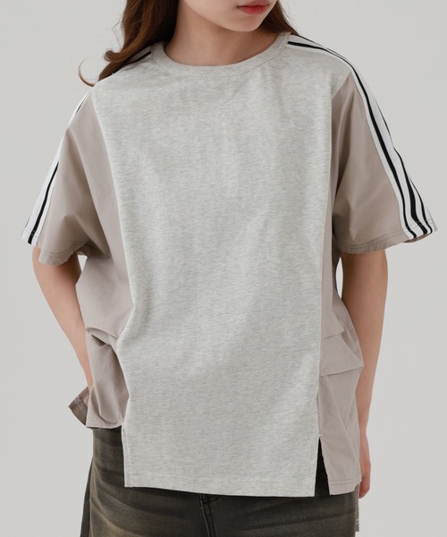 Arinomama(アリノママ)の「16s空紡糸天竺 220g/㎡ アンサンブルTシャツ 半袖(Tシャツ/カットソー・レディース・オフホワイト/杢グレー/ブラック/サンドベージュ・FREE)」の3枚目の写真