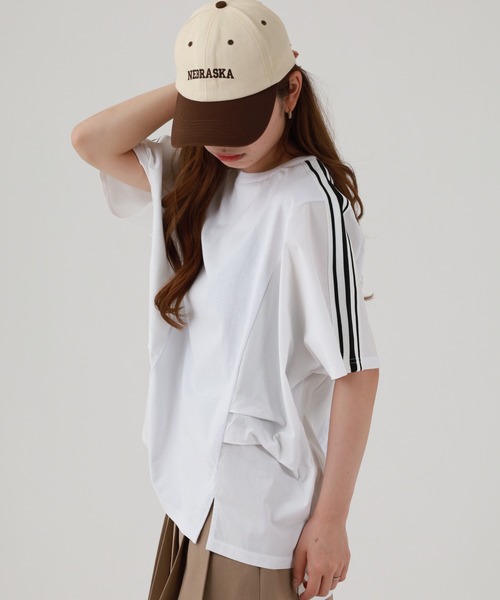 Arinomama(アリノママ)の「16s空紡糸天竺 220g/㎡ アンサンブルTシャツ 半袖(Tシャツ/カットソー・レディース・オフホワイト/杢グレー/ブラック/サンドベージュ・FREE)」の7枚目の写真